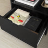 sobuyes.shopG258-SCH Table de Chevet avec 2 tiroirs et étagère, Table de Nuit pour Chambre à Coucher - Meuble de Rangement Moderne L45 x P38 x H55 cm Noir