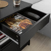 sobuyes.shopG258-SCH Table de Chevet avec 2 tiroirs et étagère, Table de Nuit pour Chambre à Coucher - Meuble de Rangement Moderne L45 x P38 x H55 cm Noir