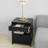 sobuyes.shopG258-SCH Table de Chevet avec 2 tiroirs et étagère, Table de Nuit pour Chambre à Coucher - Meuble de Rangement Moderne L45 x P38 x H55 cm Noir