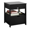 sobuyes.shopG258-SCH Table de Chevet avec 2 tiroirs et étagère, Table de Nuit pour Chambre à Coucher - Meuble de Rangement Modern