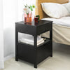 sobuyes.shopG258-SCH Table de Chevet avec 2 tiroirs et étagère, Table de Nuit pour Chambre à Coucher - Meuble de Rangement Moderne L45 x P38 x H55 cm Noir