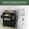 sobuyes.shopG258-SCH Table de Chevet avec 2 tiroirs et étagère, Table de Nuit pour Chambre à Coucher - Meuble de Rangement Moderne L45 x P38 x H55 cm Noir