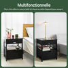 sobuyes.shopG258-SCH Table de Chevet avec 2 tiroirs et étagère, Table de Nuit pour Chambre à Coucher - Meuble de Rangement Moderne L45 x P38 x H55 cm Noir