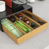 sobuyes.shopG280-SCH Boîte à Thé avec Tiroir, Format Compact, Rangement Optimisé, Design Fonctionnel, Usage Quotidien, Pratique – L31×P30×H10 cm, Bambou, Noir