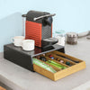 sobuyes.shopG280-SCH Boîte à Thé avec Tiroir, Format Compact, Rangement Optimisé, Design Fonctionnel, Usage Quotidien, Pratique – L31×P30×H10 cm, Bambou, Noir