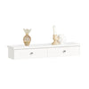 sobuyes.shopG43-W Etagere Murale avec 2 Tiroirs - Étagère Flottante Moderne pour Entrée, Salon, Cuisine & Chambre - Blanc 64x15x1