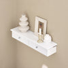 sobuyes.shopG43-W Etagere Murale avec 2 Tiroirs - Étagère Flottante Moderne pour Entrée, Salon, Cuisine & Chambre - Blanc 64x15x10cm