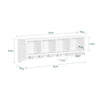 sobuyes.shopG48-L-W Portemanteau Étagère Murale Porte-Manteau Salle de Bain Meuble d’Entrée avec 4 Compartiments de Rangement Et 5 Crochets Blanc