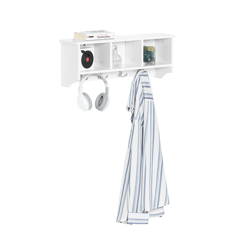 sobuyes.shopG48-W Portemanteau Étagère murale Porte-manteau salle de bain Meuble d’entrée