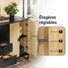 SoBuy FSB103-N Buffet Cuisine avec Niche Micro-Ondes et Étagère Réglable – L107 × P40 × H85 cm, Chêne / Noir