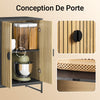 SoBuy FSB103-N Buffet Cuisine avec Niche Micro-Ondes et Étagère Réglable – L107 × P40 × H85 cm, Chêne / Noir