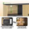 SoBuy FSB103-N Buffet Cuisine avec Niche Micro-Ondes et Étagère Réglable – L107 × P40 × H85 cm, Chêne / Noir