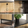 SoBuy FSB103-N Buffet Cuisine avec Niche Micro-Ondes et Étagère Réglable – L107 × P40 × H85 cm, Chêne / Noir