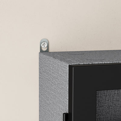 SoBuy FSB113-DG Vitrine Murale Suspendue avec Portes en Verre – Étagère Murale 5 Compartiments pour Collection, Finition Mélaminée Gris – 80×12,2×60 cm, Charge 10 kg