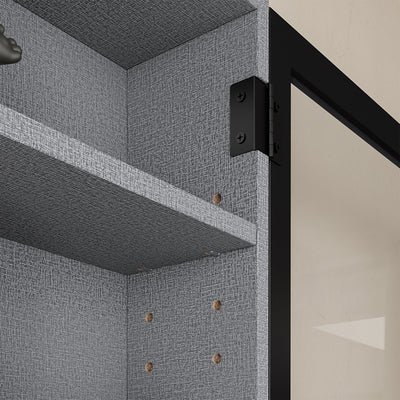 SoBuy FSB113-H-DG Armoire Murale 2 Portes avec Étagères Réglables – Meuble Rangement Suspendu pour Salle de Bain, WC et Cuisine – 80×12,2×80 cm, Charge 12 kg