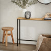 SoBuy FSB19-E Console d’Entrée Design Fonctionnel et Gain de Place, Design Moderne, Structure Robuste, Usage Quotidien – L120×P20×H65 cm, Métal, Naturel et Noir