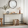 SoBuy FSB19-E Console d’Entrée Design Fonctionnel et Gain de Place, Design Moderne, Structure Robuste, Usage Quotidien – L120×P20×H65 cm, Métal, Naturel et Noir