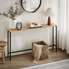 SoBuy FSB19-E Console d’Entrée Design Fonctionnel et Gain de Place, Design Moderne, Structure Robuste, Usage Quotidien – L120×P20×H65 cm, Métal, Naturel et Noir