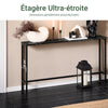 SoBuy FSB19-SCH Console d’Entrée Design Fonctionnel et Gain de Place, Design Moderne, Style Industriel, pour Salon et Chambre – L120×P20×H65 cm, Métal, Noir