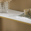 SoBuy FSB29-G Table Console Table d'Appoint Bout de Canapé Table d’Entrée Effet Marbre Cadre et 4 Pieds en Fer Haute Qualité – L80cm x P30cm x H75cm - Doré