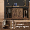 SoBuy FSB60-N Buffet Cuisine avec Porte de Grange Coulissante et 2 Étagères Réglables – L120×P40×H70 cm, Charge 50 kg, Panneaux E1, Naturel