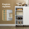 SoBuy FSB62-W Meuble d’Entrée avec Rangement Chaussures Intégré – 2 Portes Coulissantes – Entrée Organisée – 70x37x87 cm Blanc