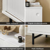 SoBuy FSB62-W Meuble d’Entrée avec Rangement Chaussures Intégré – 2 Portes Coulissantes – Entrée Organisée – 70x37x87 cm Blanc