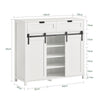 SoBuy FSB74-W Meuble d’Entrée avec Rangement Chaussures Intégré – 2 Portes Coulissantes et 2 Tiroirs – Entrée Organisée – 104x35x93 cm Blanc
