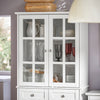 SoBuy FSB76-W Buffet Haut avec 2 Portes Vitrées, 2 Portes et 2 Tiroirs – L75×P40×H175 cm, Charge 100 kg, MDF E1, Blanc