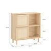 SoBuy FSB87-N Buffet Meuble de Rangement avec 2 Portes Coulissantes, Commode Multifonction pour Entrée Salon Cuisine – 80x35x87 cm, Naturel