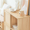 SoBuy FSB87-N Buffet Meuble de Rangement avec 2 Portes Coulissantes, Commode Multifonction pour Entrée Salon Cuisine – 80x35x87 cm, Naturel