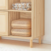 SoBuy FSB87-N Buffet Meuble de Rangement avec 2 Portes Coulissantes, Commode Multifonction pour Entrée Salon Cuisine – 80x35x87 cm, Naturel