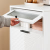 SoBuy FSB95-W Armoire à Chaussures 2 Abattants et 1 Porte en Verre, Meuble d'Entrée Design – 59x40x115 cm, Blanc