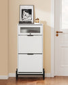 SoBuy FSB95-W Armoire à Chaussures 2 Abattants et 1 Porte en Verre, Meuble d'Entrée Design – 59x40x115 cm, Blanc