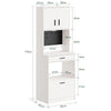 SoBuy FSB98-E-WG Buffet de Cuisine 170 cm avec Prise Intégrée – 2 Prises + 2 USB, Lampe LED, Niche Micro-Ondes, Charge 75 kg, Blanc et Bois