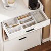 SoBuy FSB98-E-WG Buffet de Cuisine 170 cm avec Prise Intégrée – 2 Prises + 2 USB, Lampe LED, Niche Micro-Ondes, Charge 75 kg, Blanc et Bois