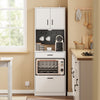 SoBuy FSB98-E-WG Buffet de Cuisine 170 cm avec Prise Intégrée – 2 Prises + 2 USB, Lampe LED, Niche Micro-Ondes, Charge 75 kg, Blanc et Bois