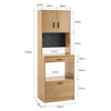 SoBuy FSB98-N Buffet Cuisine Industriel 170 cm – Niche Micro-Ondes, Rangement Cuisine, Chêne Vintage