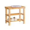SoBuy FSR02-K-N Banc à Chaussures en Bambou avec Assise et Étagère de Rangement pour Entrée – 50x29x45 cm, Naturel