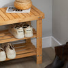SoBuy FSR02-K-N Banc à Chaussures en Bambou avec Assise et Étagère de Rangement pour Entrée – 50x29x45 cm, Naturel