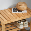 SoBuy FSR02-K-N Banc à Chaussures en Bambou avec Assise et Étagère de Rangement pour Entrée – 50x29x45 cm, Naturel