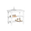 SoBuy FSR02-K-W Banc à Chaussures en Bambou avec Assise et Étagère de Rangement pour Entrée – 50x29x46 cm, Blanc