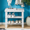 SoBuy FSR02-K-W Banc à Chaussures en Bambou avec Assise et Étagère de Rangement pour Entrée – 50x29x46 cm, Blanc