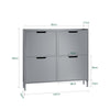 SoBuy FSR100-HG Armoire à Chaussures Ultra-Slim 19 cm – 4 Abattants, 8–12 Paires, Anti-Basculement, Gris, 100×19×91 cm