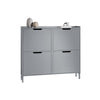 SoBuy FSR100-HG Armoire à Chaussures Ultra-Slim 19 cm – 4 Abattants, 8–12 Paires, Anti-Basculement, Gris, 100×19×91 cm