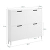 SoBuy FSR100-W Armoire à Chaussures Slim 19 cm – 4 Abattants, 8 à 12 Paires, Anti-Basculement, Blanc