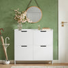 SoBuy FSR100-W Armoire à Chaussures Slim 19 cm – 4 Abattants, 8 à 12 Paires, Anti-Basculement, Blanc