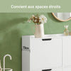 SoBuy FSR100-W Armoire à Chaussures Slim 19 cm – 4 Abattants, 8 à 12 Paires, Anti-Basculement, Blanc