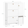 SoBuy FSR107-W Armoire à Chaussures avec Tabouret, 1 Porte et 3 Abattants, Meuble d'Entrée – 95x30x121 cm, Blanc