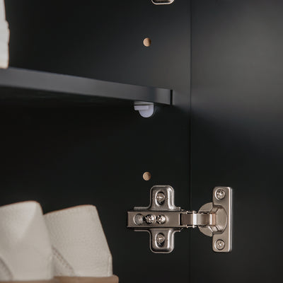 SoBuy FSR117-SCH Banc à Chaussures avec Coussin Rembourré et 2 Portes, Meuble d'Entrée – 90x34x46 cm, Noir